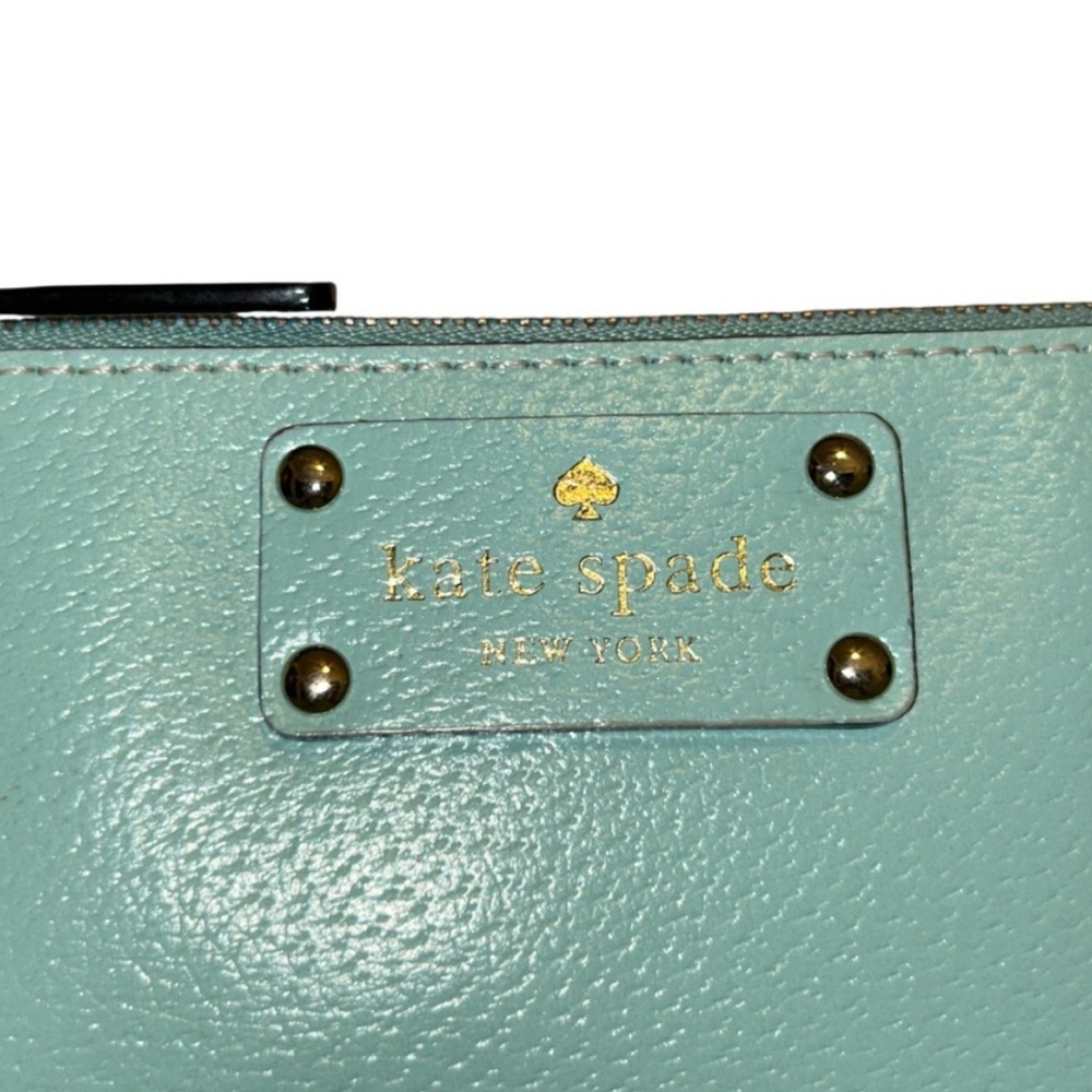 Kate Spade Aqua Leather Wallet with Gold Accents - Picture 3 of 8